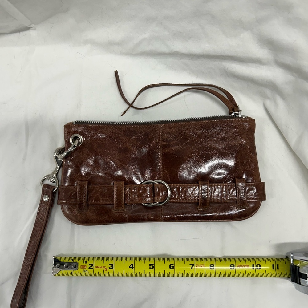 Latico Brown Leather Wristlet Clutch